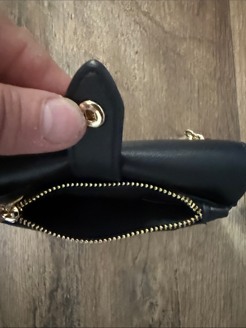 Nine West Black Card Case Wallet with Gold Accents - Picture 3 of 9